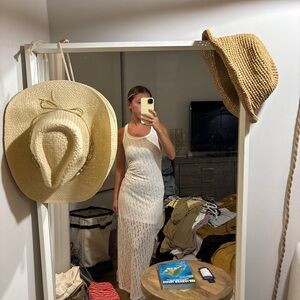 Aerie Cream Lace Sleeveless Dress